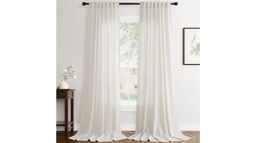 84 inch natural linen curtains