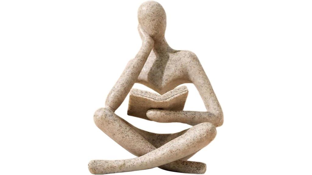 abstract reading thinker figurine
