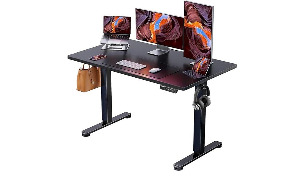 adjustable black electric desk