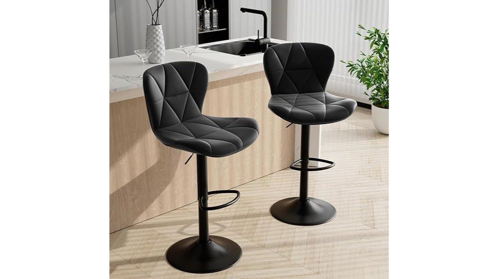 adjustable faux leather swivel