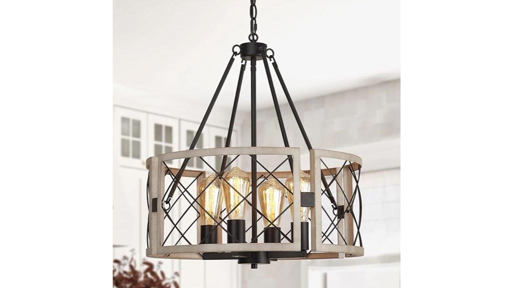 adjustable four light chandelier