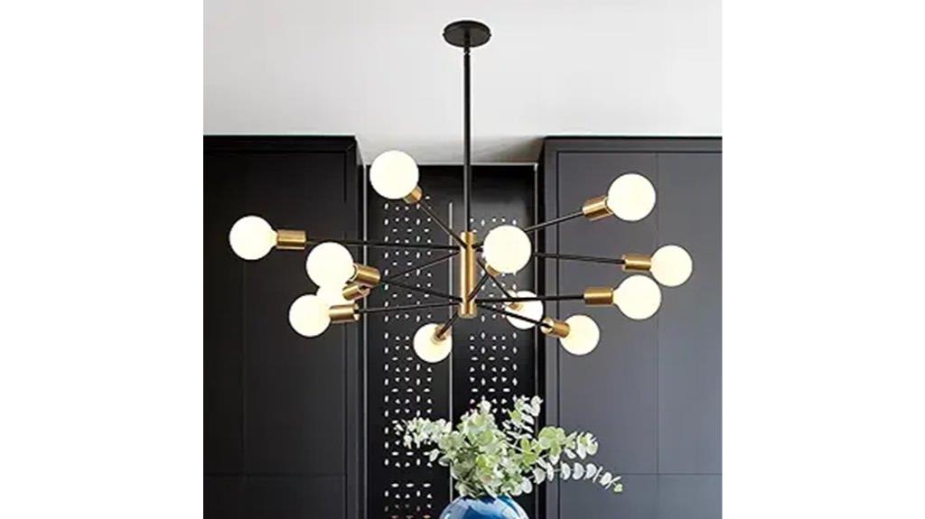 adjustable gold black chandelier