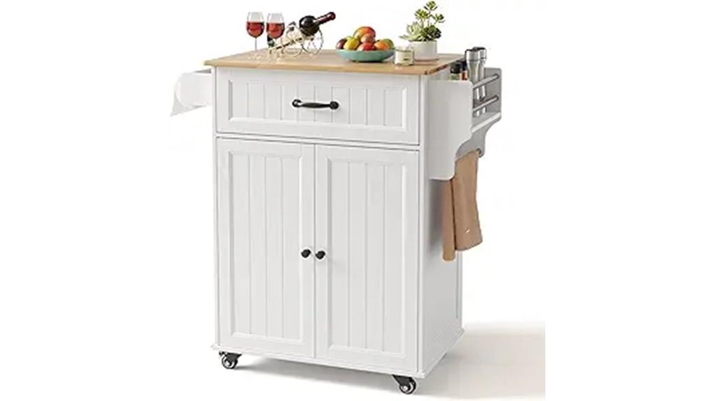 adjustable shelf kitchen cart