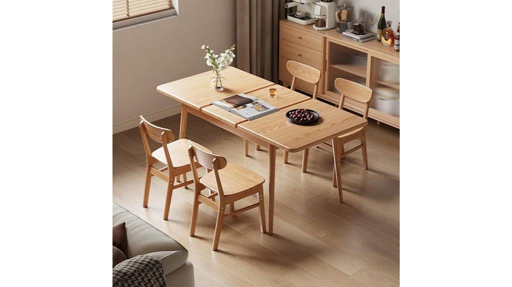 adjustable solid wood table