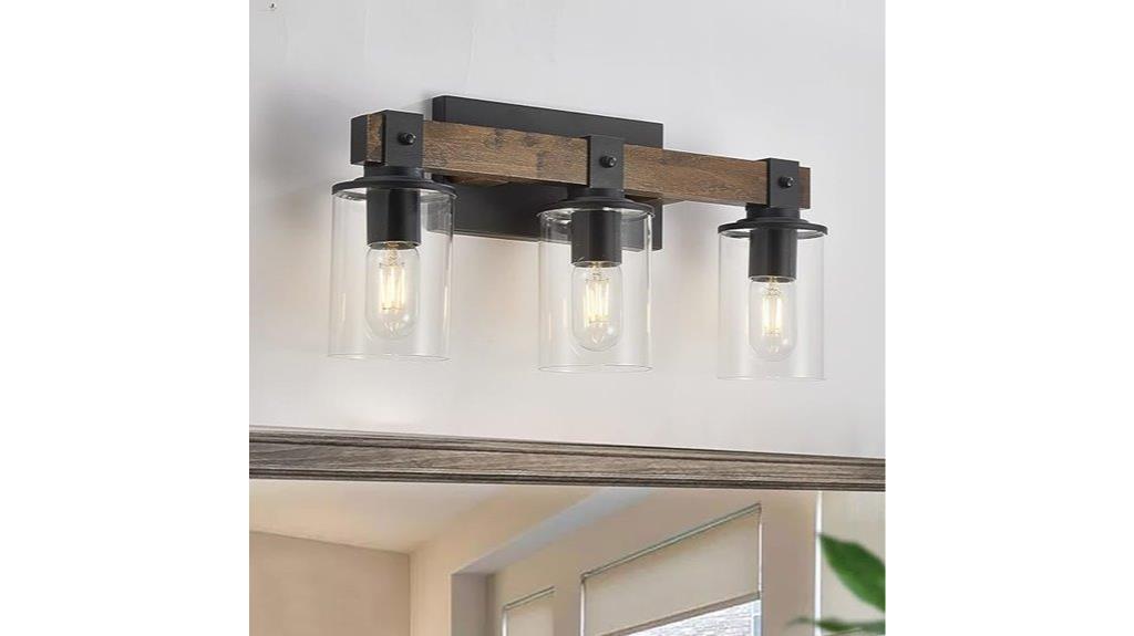 antique wood farmhouse lighting
