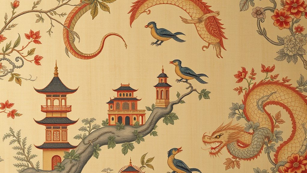 asian motifs inspire chinoiserie