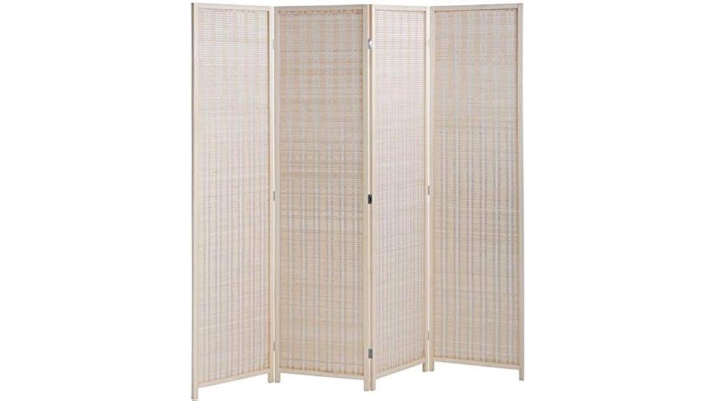 bamboo 4 panel privacy divider