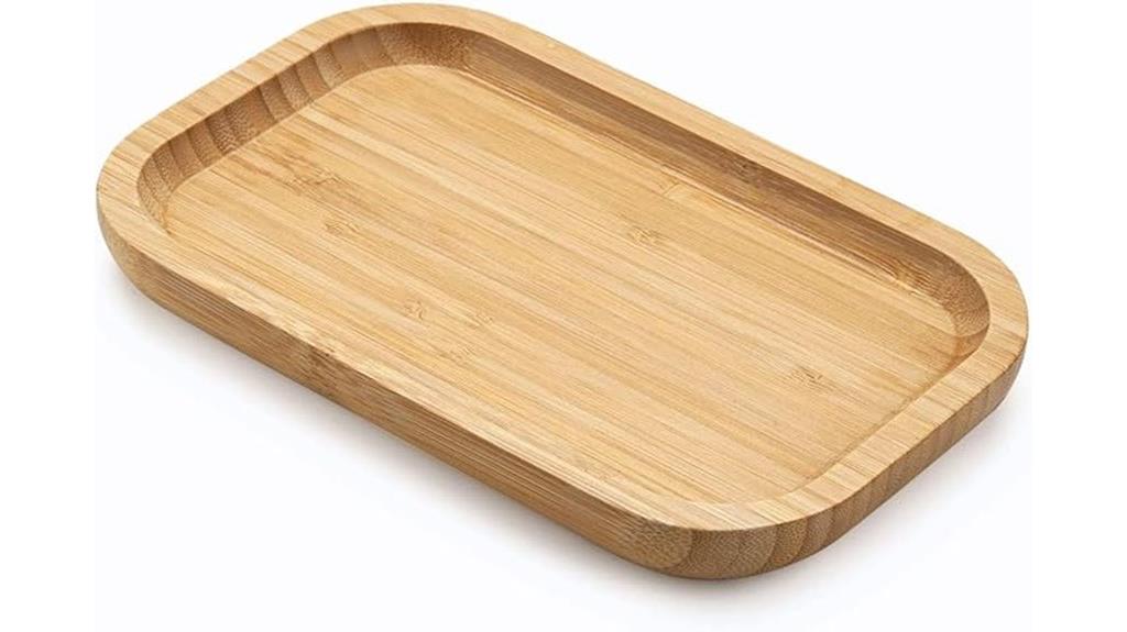 bamboo bathroom organization tray