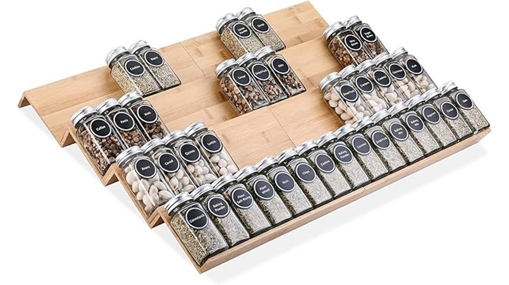 bamboo kitchen spice organizer