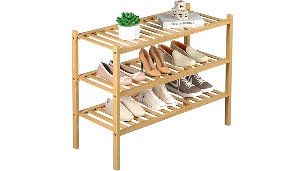 bamboo multi tier shoe organizer