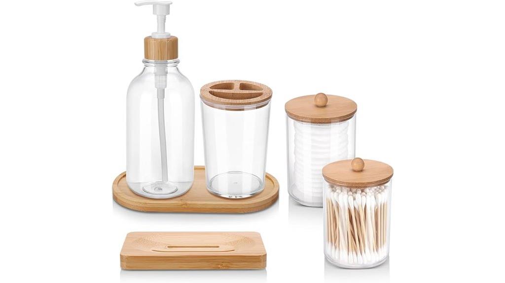 bamboo six piece soap set