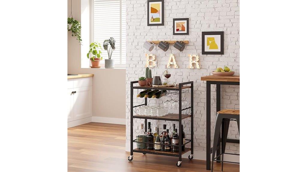 bar cart with wine storage