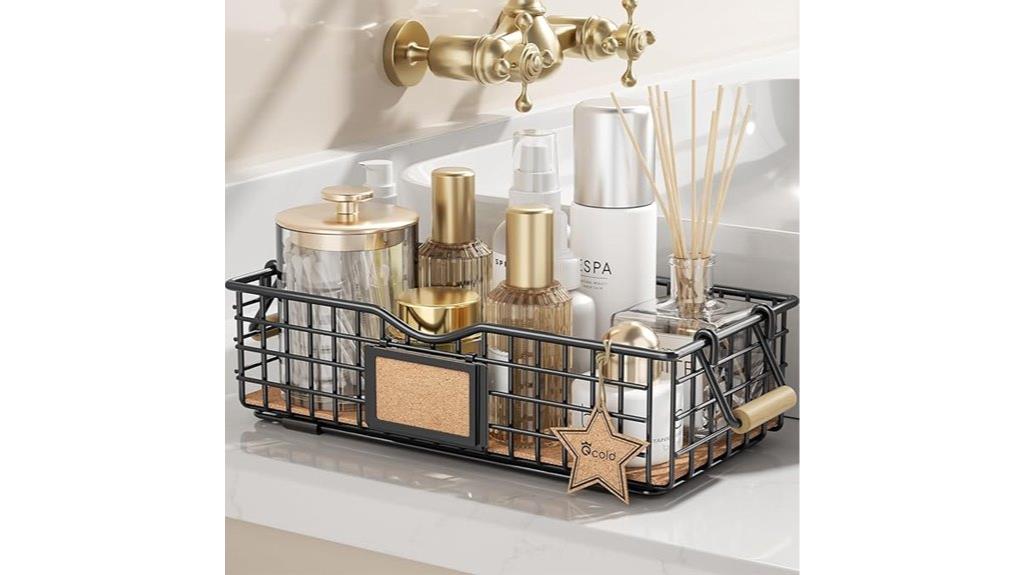 bathroom basket with handle