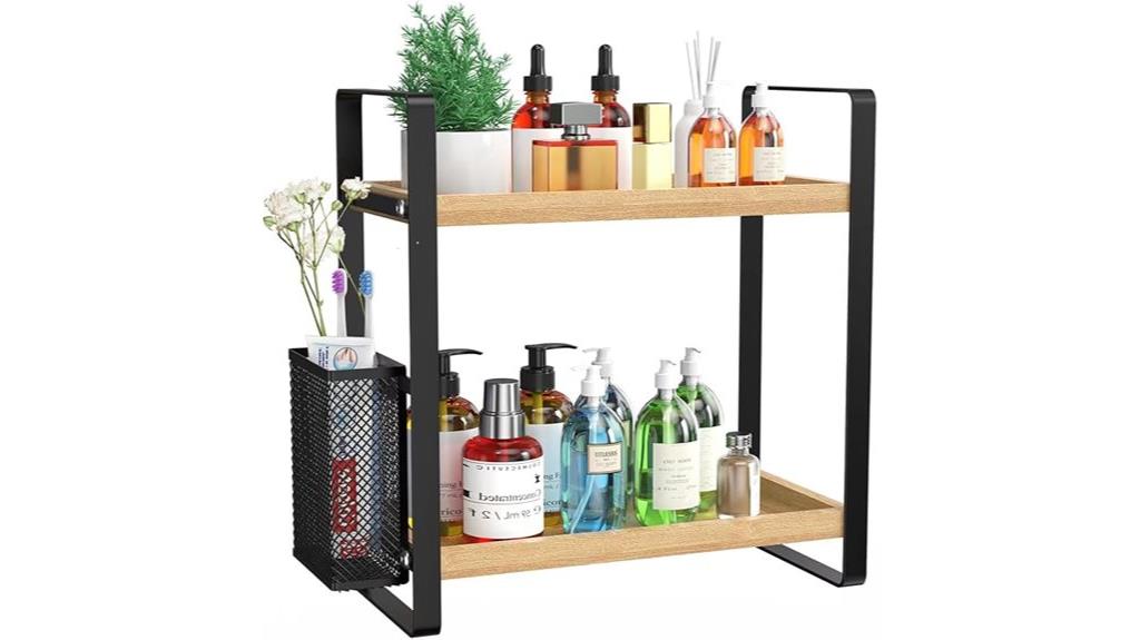 bathroom countertop storage basket