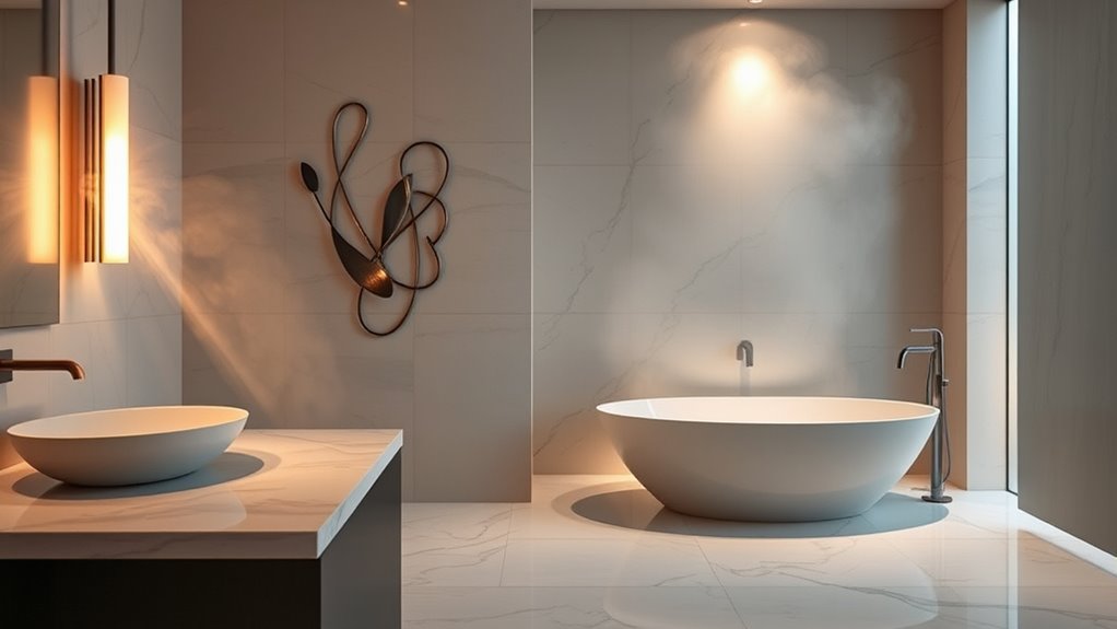 bathroom steam art placement