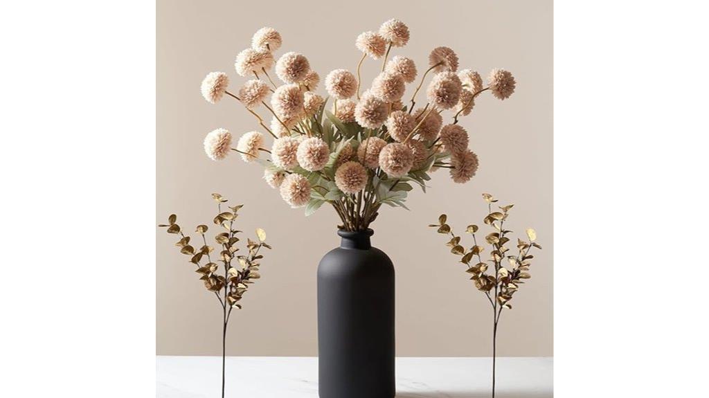 beige silk flower stems