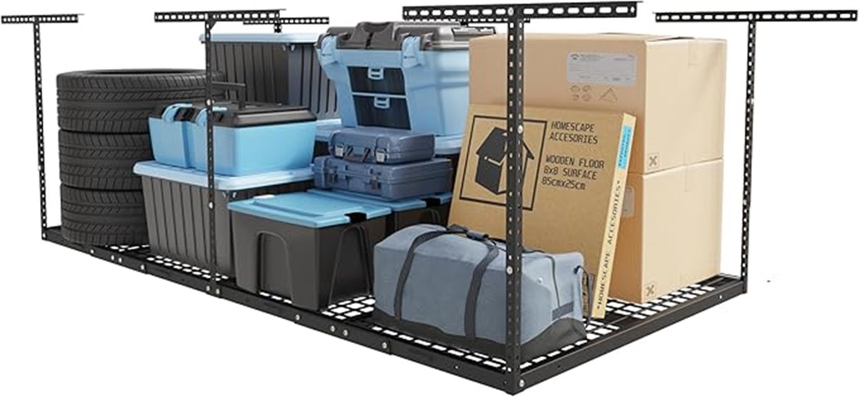 black 4x8 garage rack