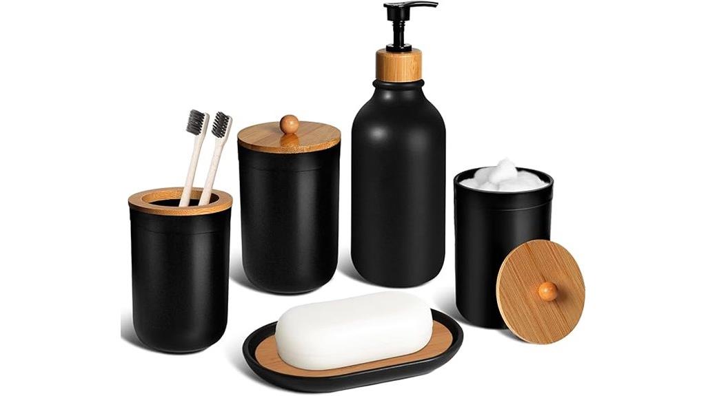 black bathroom accessories set