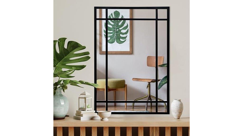 black entryway mirror