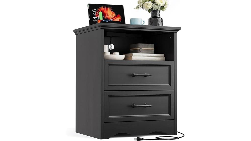 black farmhouse nightstand