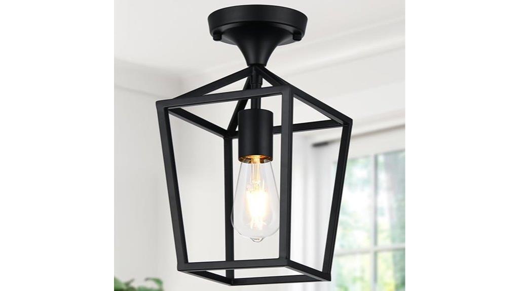 black industrial ceiling light