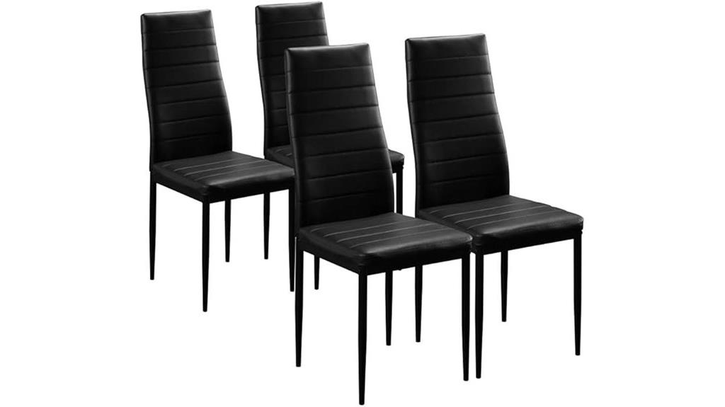 black pu leather chairs