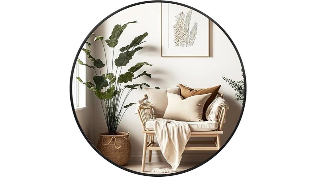 black round mirror 20 inch