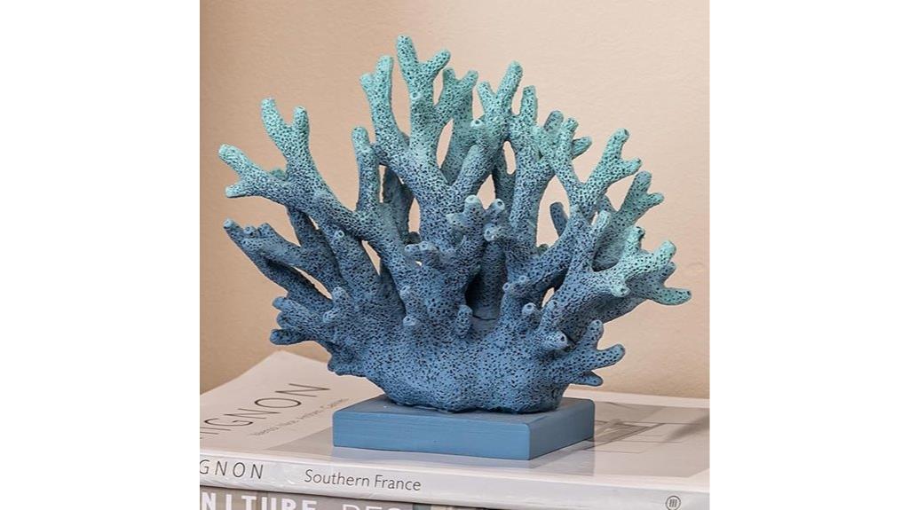 blue coral resin statue