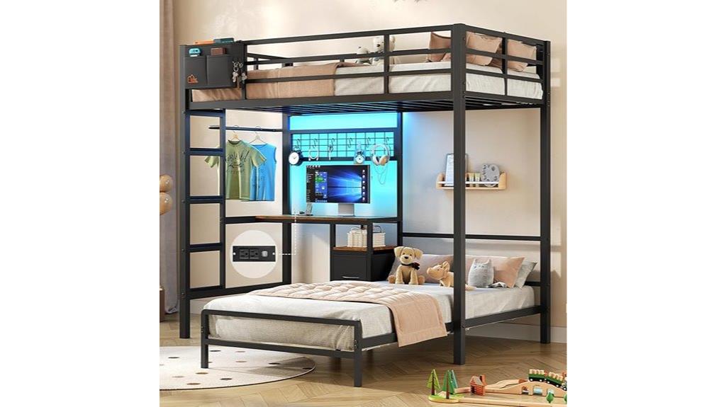 bunk bed with desk