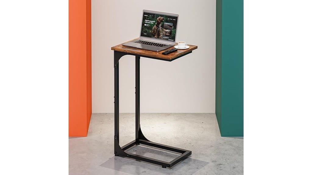 c shaped couch side table