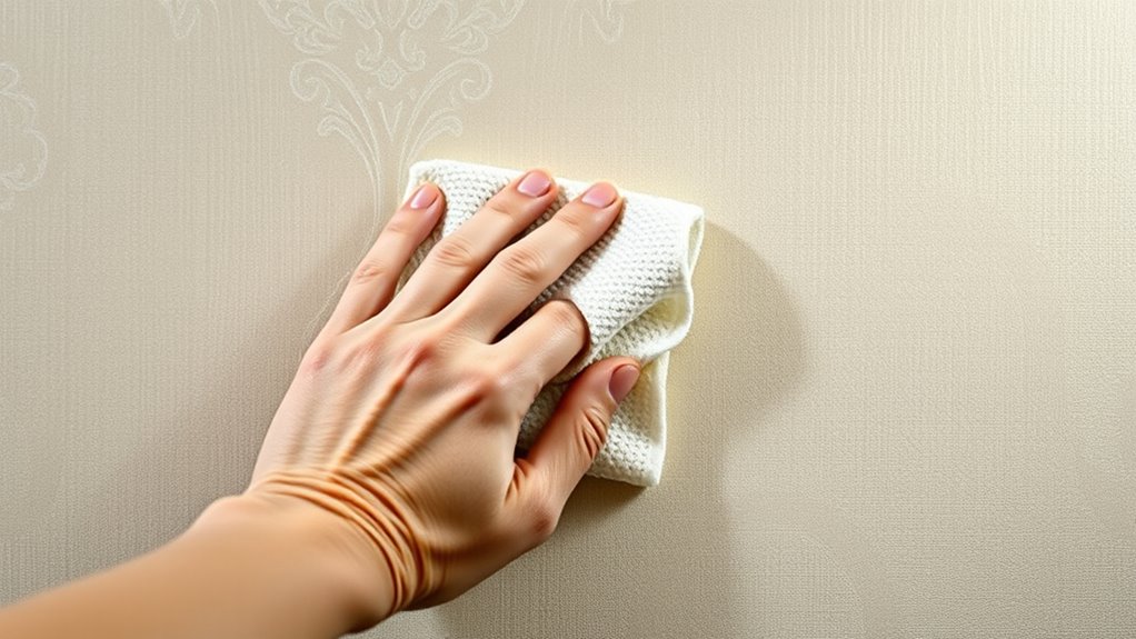 cleaning wallpaper by material