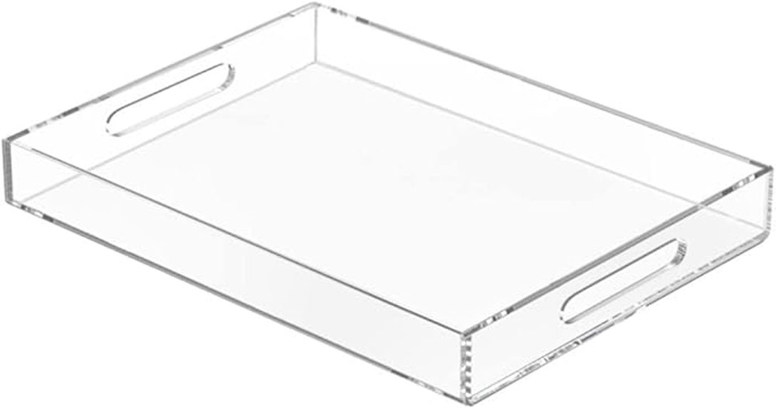 clear acrylic tray with handles