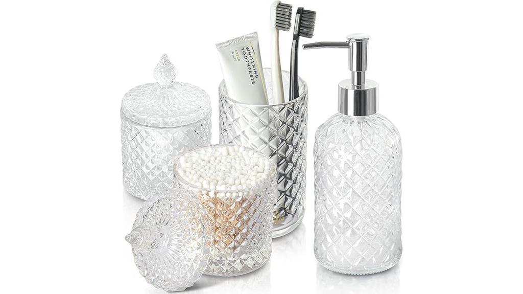 clear glass bathroom set