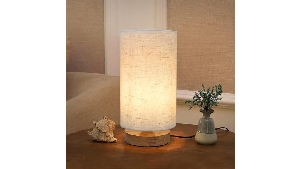 compact linen night lamp