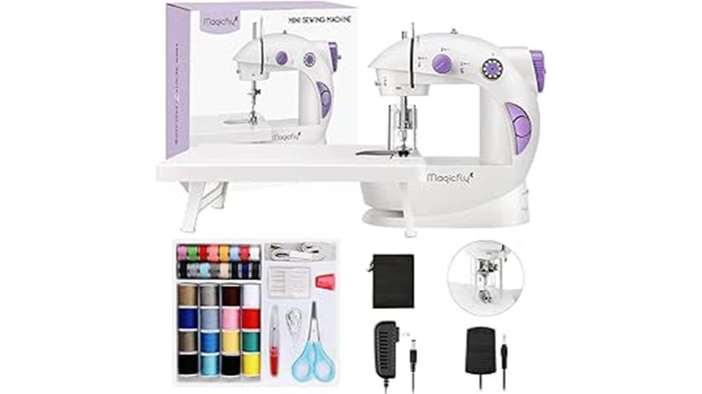 compact sewing machine with extension