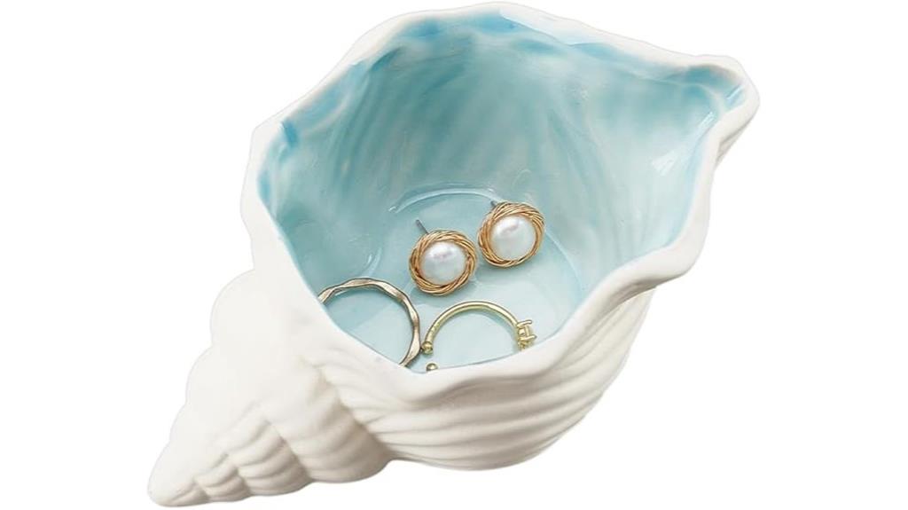 conch ocean ceramic tray