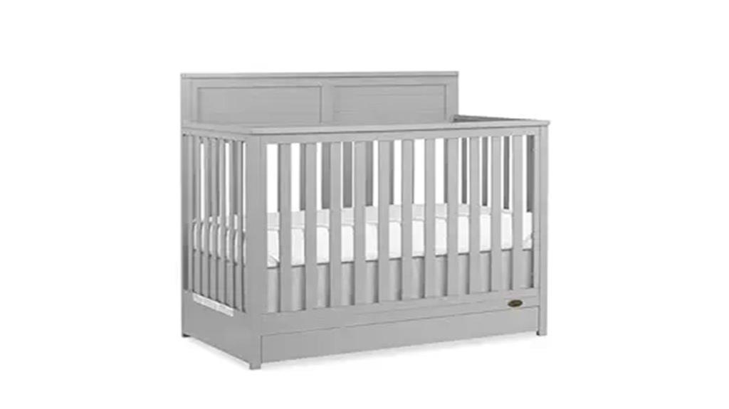convertible crib in grey