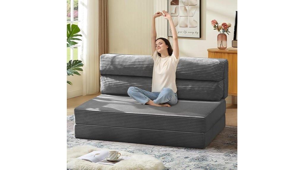 convertible sofa bed with pillow