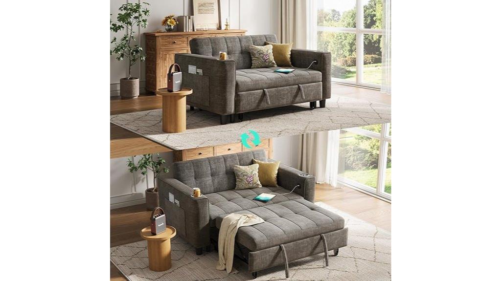 convertible sofa with charging