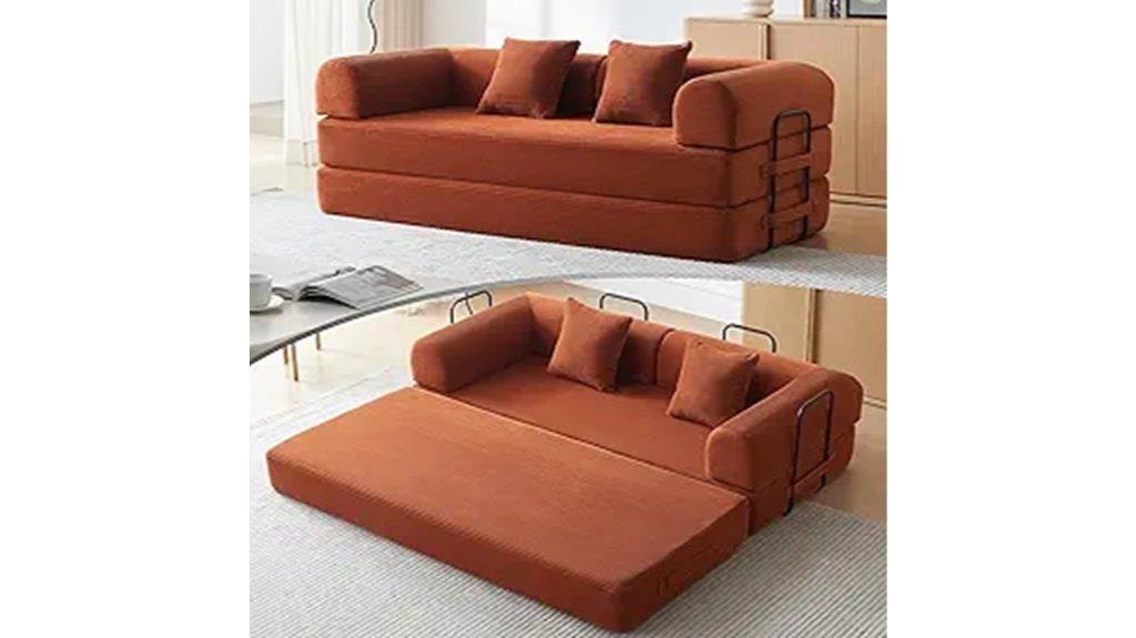 convertible sofa with pillow