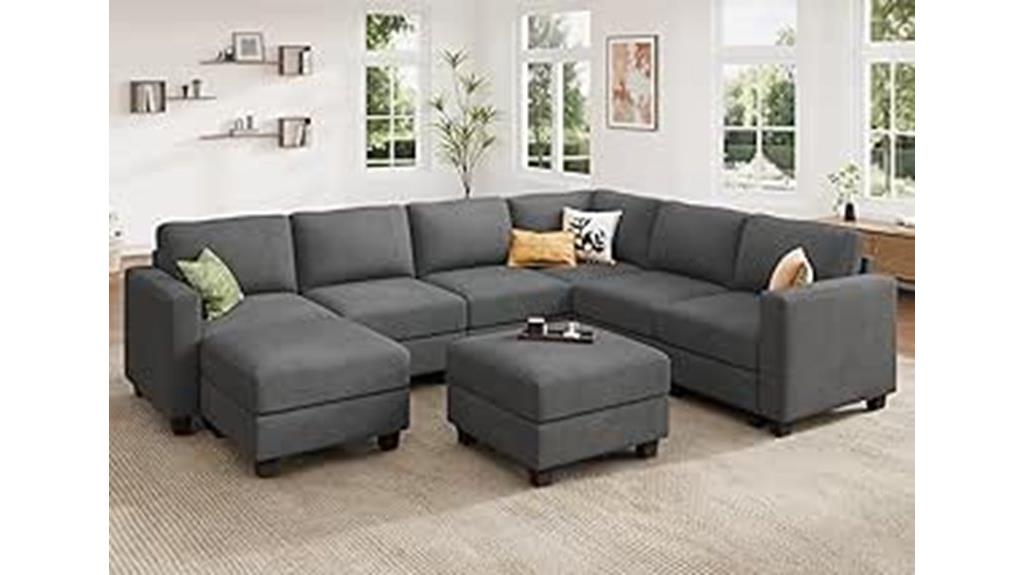 corduroy u shaped sectional