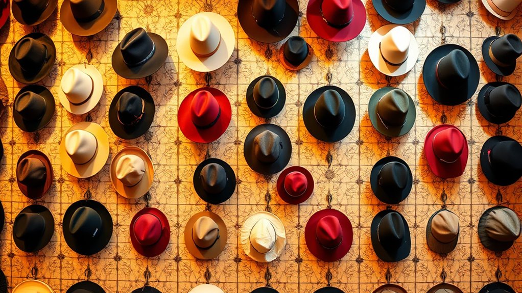 creative hat wall organization