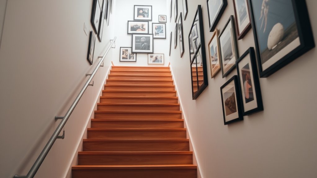 creative stairway gallery lighting