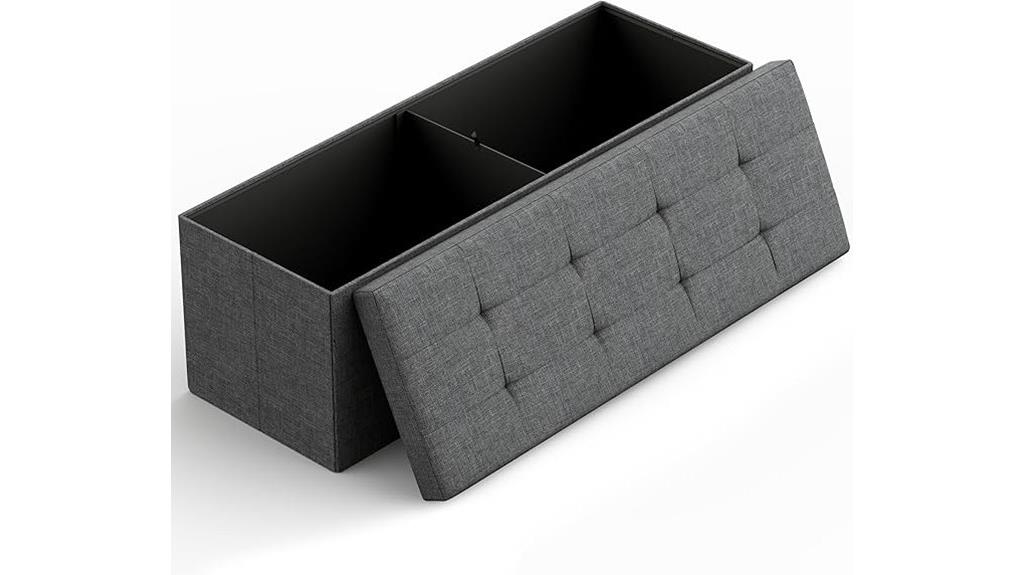 dark grey folding ottoman