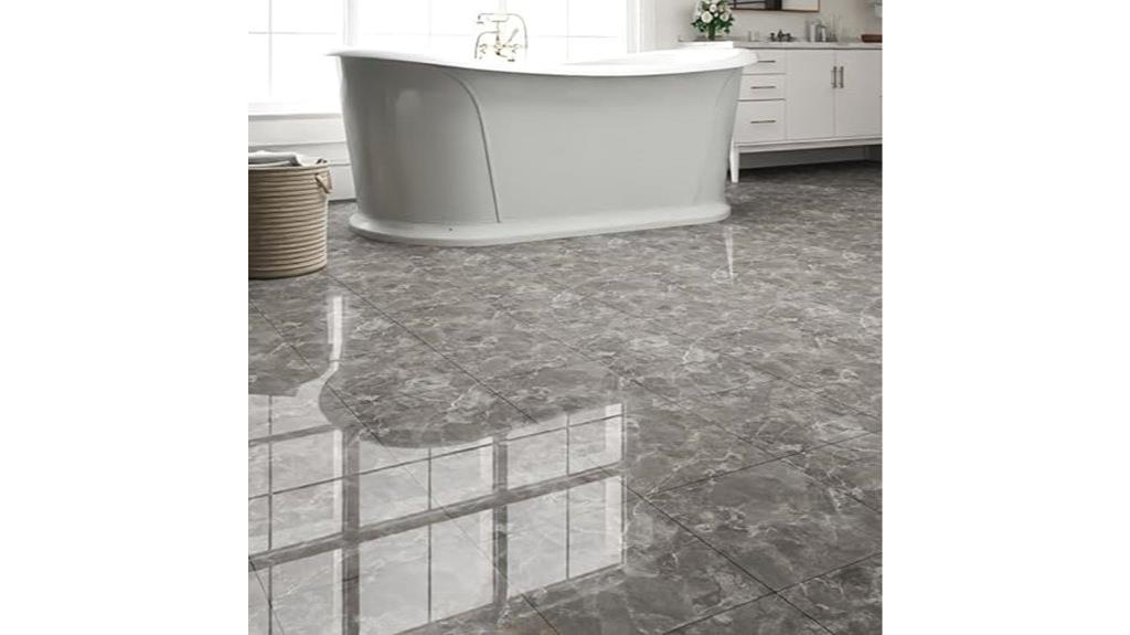 dark grey marble vinyl tiles