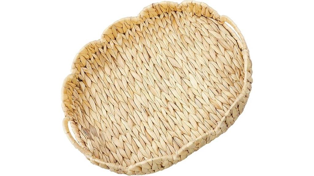 decorative wicker handle tray