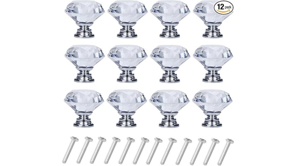 diamond shaped glass knobs