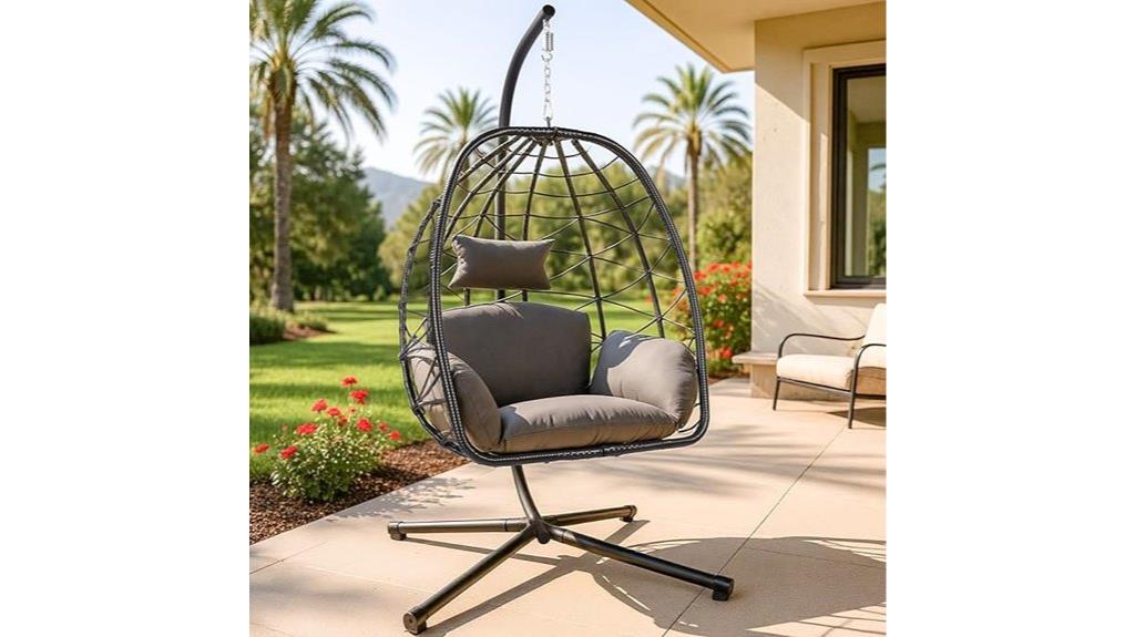 egg shaped outdoor swing