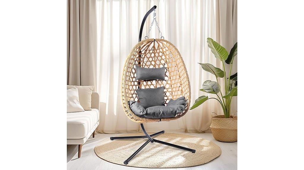 egg wicker swing chair