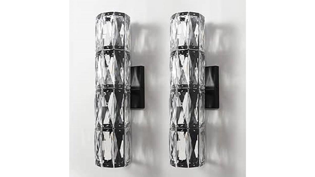 elegant crystal wall sconces